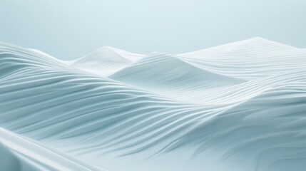 A light blue gradient background with undulating sand dunes in a minimalist style.