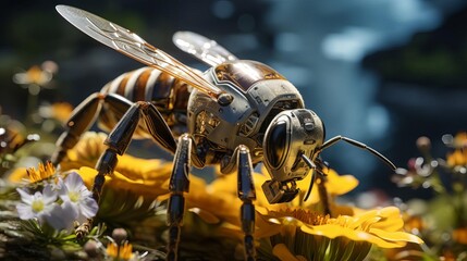 A peaceful coexistence between a robotic harvester and a colony of bioengineered bees