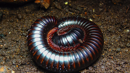 The giant African millipede (Archispirostreptus gigas), is one of the largest millipedes