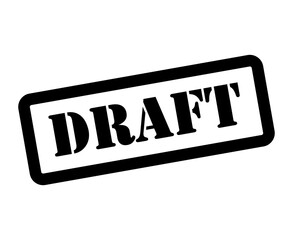 Draft stamp symbol, label sticker sign button, text banner vector illustration