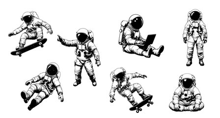 Obraz premium astronaut collection illustration