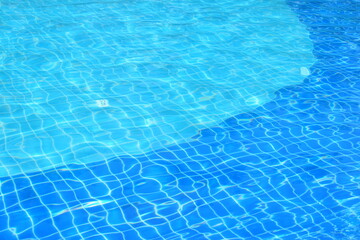 surface of blue swimming pool, freshness water background