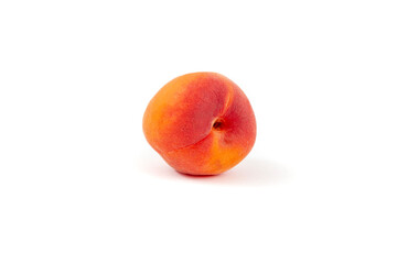 Whole peach fruit iaolated on white background, close up