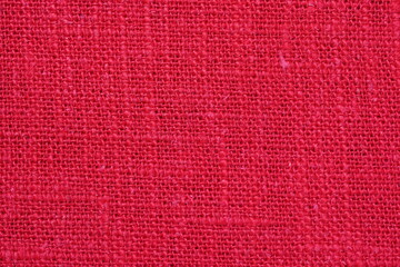 red hemp viscose natural fabric cloth color, sackcloth rough texture of textile fashion abstract background