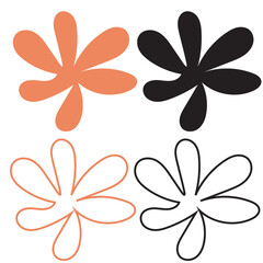 Abstract Flower Shape. isolated on white background. Vector illustration. EPS 10 © KD Vector Studio