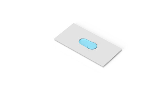 The switch button in the interface. 3D rendering on electricity, functions, applications, operating system, interface, business, work. Minimal, modern style. Transparent background.