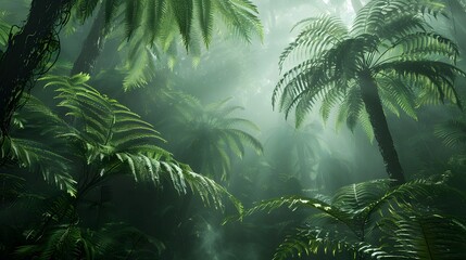 Obraz premium leafy green fern background. 