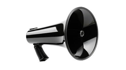 Black megaphone  isolated on transparent background.. Perfect for advertising, public announcement, and promotion concepts.