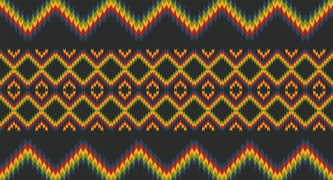 Kente cloth. African textile. Ethnic seamless pattern. Tribal geometric print, print.