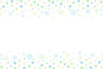 Floral overlay falling flowers border background