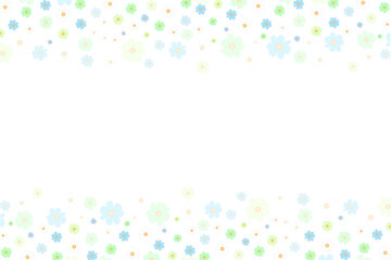 Floral overlay falling flowers border background