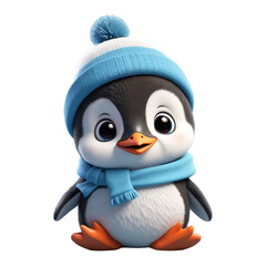 3d penguin in clothes