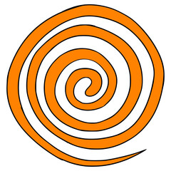 orange swirl spiral illustration hand drawn isolated vector