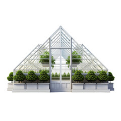 Fototapeta premium isolated white background of greenhouse