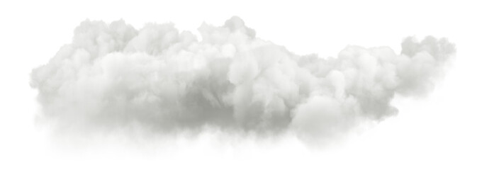 Isolate ethereal white puff clouds on transparent backgrounds 3d render png