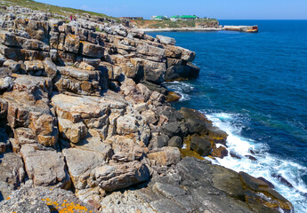 Coastal cliffs from the north side of Serpent's (Zmeinyi) Island, Ukraine