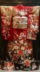 Naklejka premium A kimono with a floral pattern