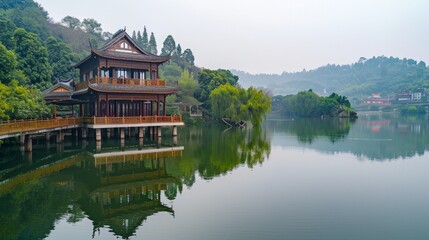 Fototapeta premium The scenic spots, China are clear and beautiful