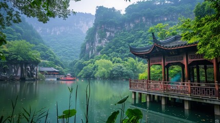 Fototapeta premium The scenic spots, China are clear and beautiful