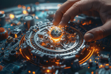 Naklejka premium Mechanical and Electrical Engineer,Graphic Image,Business Image,High Quality Photo,Earth
