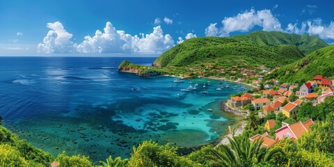 Saba in Netherlands skyline panoramic view