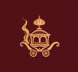logo design, golden chariot with wheels