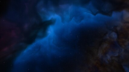 Space background. Nice clean colorful nebula with star field. 3D rendering
