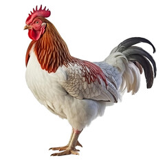 Fototapeta premium isolated white background of rooster