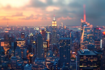 Fototapeta premium New York City Skyline: Manhattan at Night