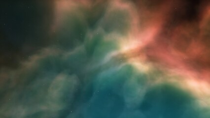 Space background. Nice clean colorful nebula with star field. 3D rendering
