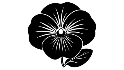 nasturtium  flower vector silhouette illustration