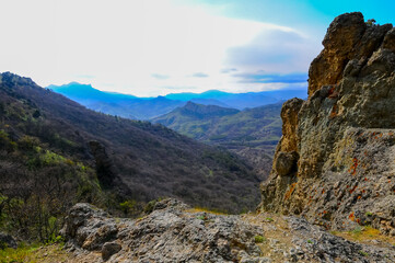 Kara-Dag, view of the mountains of the ancient volcano Karadag