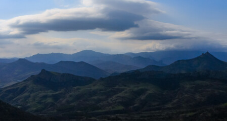Kara-Dag, view of the mountains of the ancient volcano Karadag
