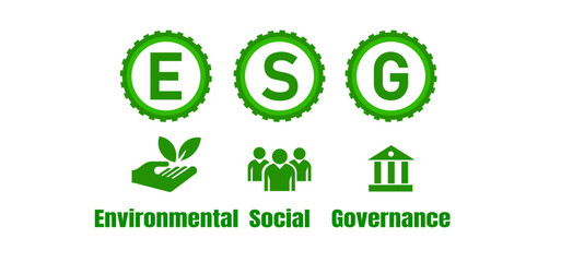 ESG icon concept for environment, society and governance in sustainable business and green business. on a white background