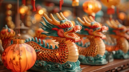 dragon boat festival decorations, decorate for dragon boat festival with lanterns and mini dragon boats for a festive backdrop