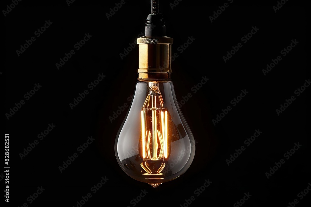 Wall mural Antique Edison style filament light bulb for decoration.