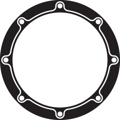 Round Gasket Industrial Border Frame. Ideal for vintage label or logo designs.