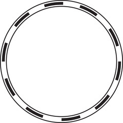 Round Gearwheel Industrial Border Frame. Ideal for vintage label or logo designs.