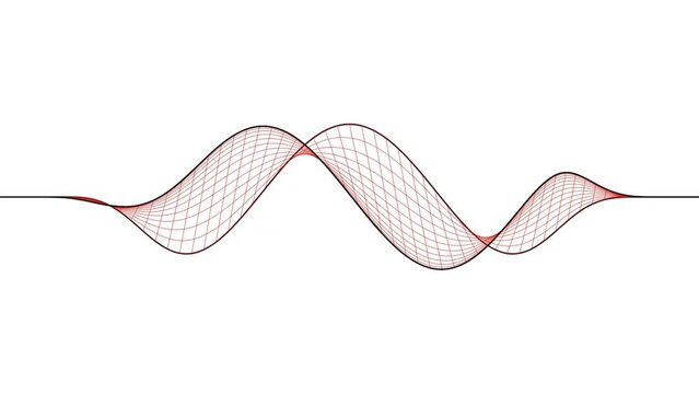 animated sinusoidal sine waveform of two mathematical equation connected with parallel lines  