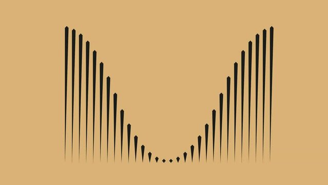 animated oscilation of sinusoidal sine waveform of mathematical equation of an array of bars.