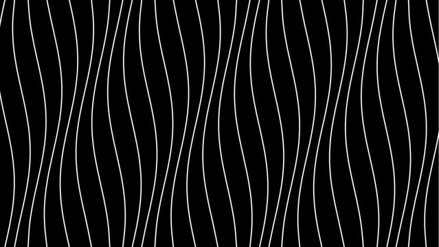 2d animated vertical parallel white lines wave movement in random pattern  based on mathematical equation
