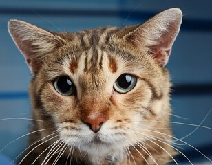 An old sick cat looking with upset face, it is nearly dying