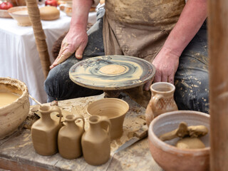 Arbeitsplatz eines Töpfers.