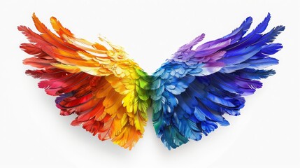 Obraz premium A colorful winged bird with rainbow feathers