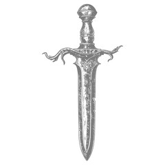 ancient dagger weapon with old engraving style