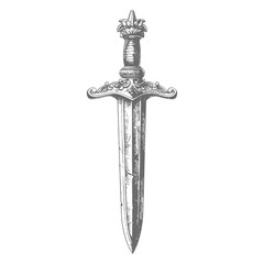 ancient dagger weapon with old engraving style