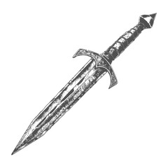 ancient dagger weapon with old engraving style