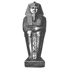 ancient egypt sarcophagus with old engraving style