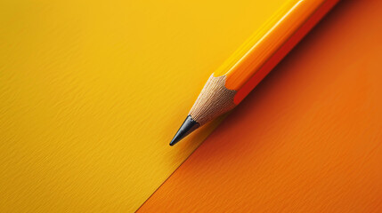 A pencil is on a yellow background - Powered by Adobe