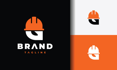 letter G helmet construction logo